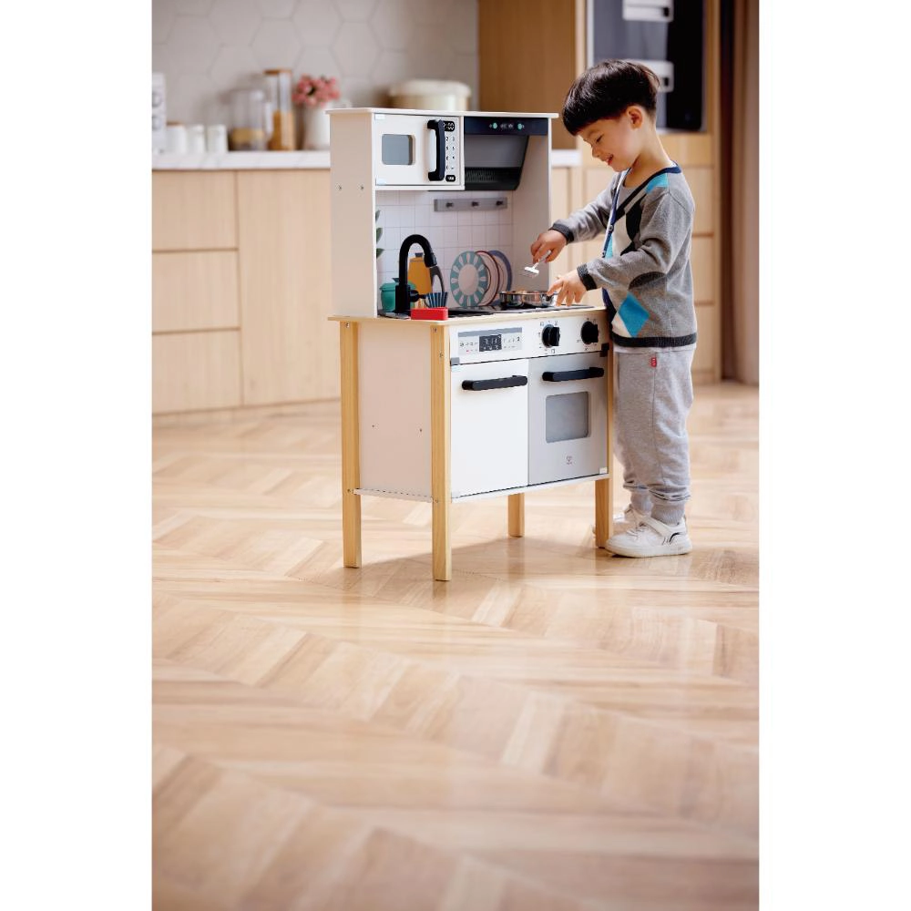 Wooden Modern Smart Kitchen & Food Playset - 12 pcs (531-E3216)