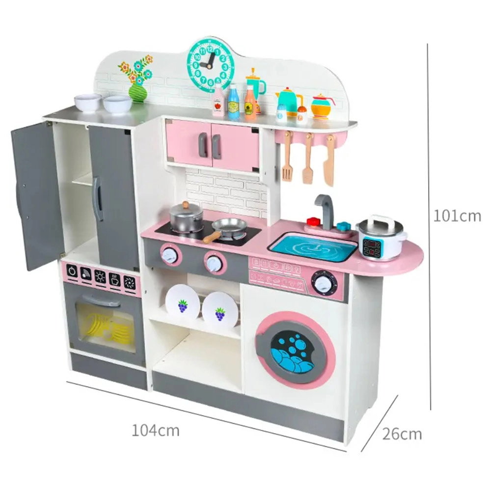 Kids Wooden Japanese Kitchen Toy Role Playset - Suitable for 3 years & above 102.5 x 105 x 30 cm (GF-MSN19033)