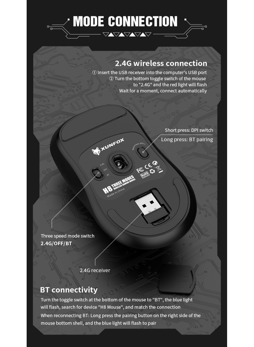 H8 - 2.4G Bluetooth Wired