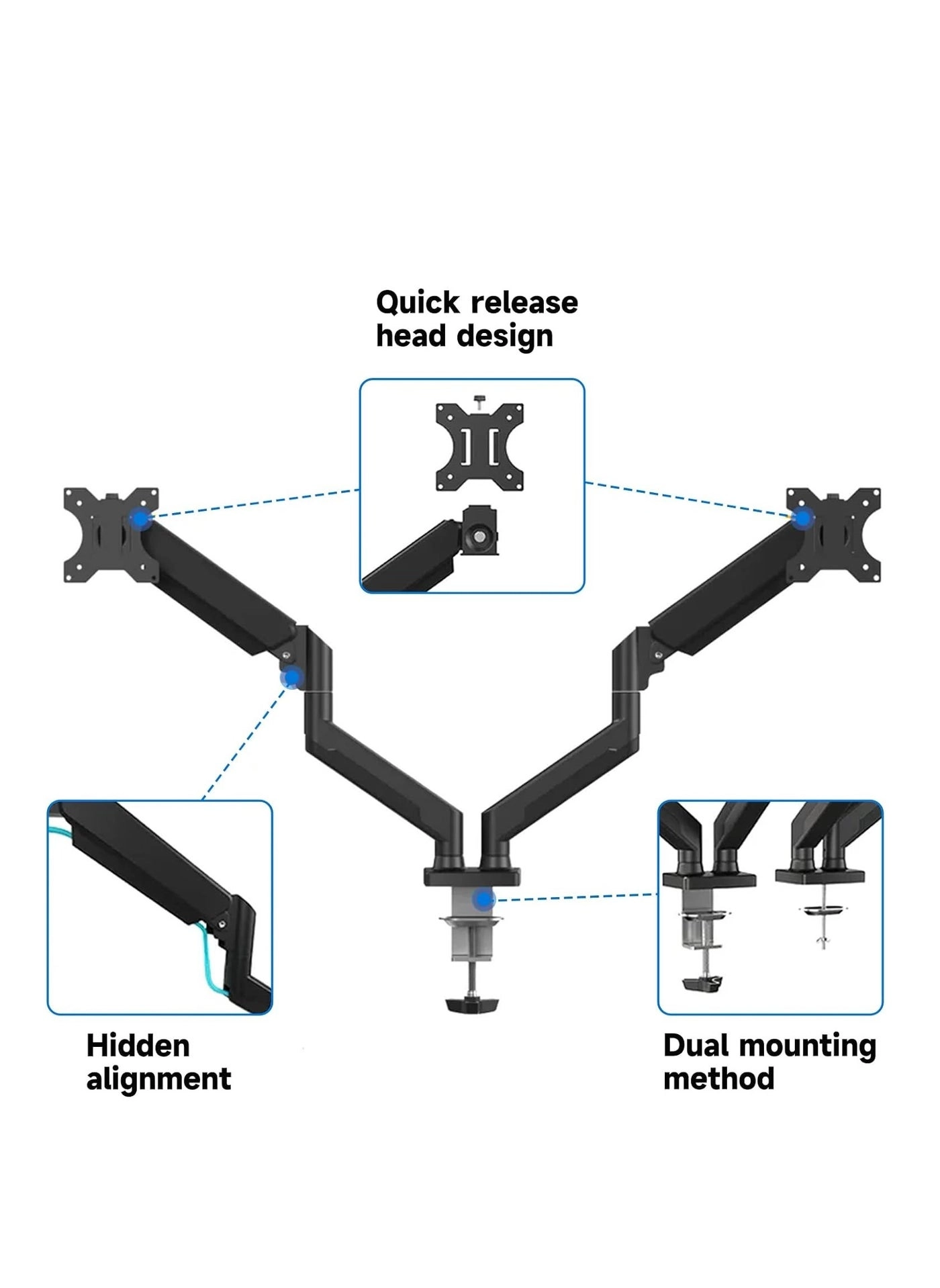 Dual Monitor Stand - 32 inch 75mm x 75mm 100mm x 100mm