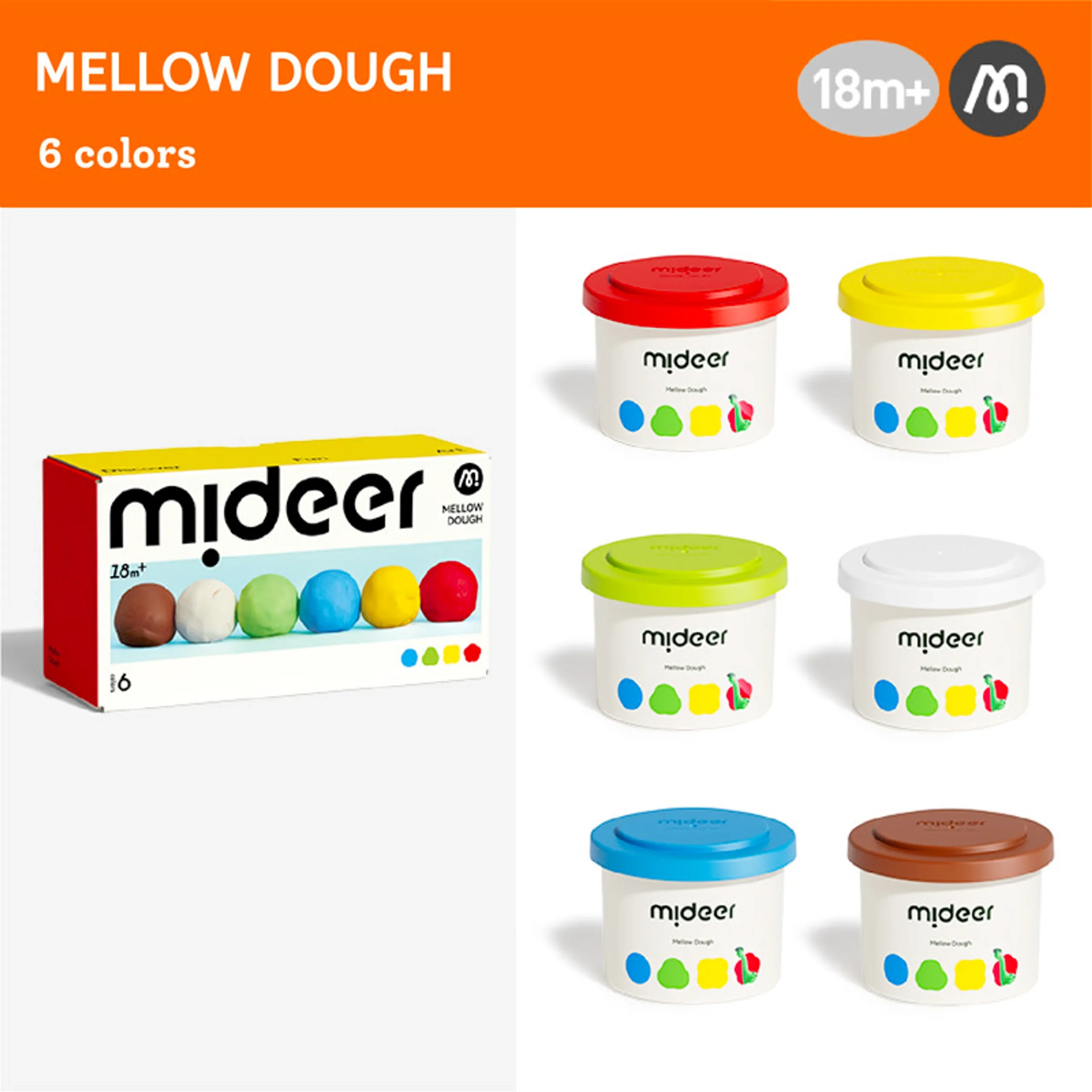 Mellow Dough Clay Set - natural wheat 400g 6pcs.