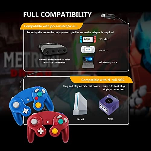 Gamecube Controller - Classic Wired Wii Pack