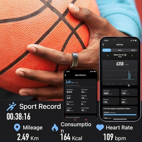 Smart Ring - Heart Rate Monitor Sleep Tracker 5ATM Waterproof