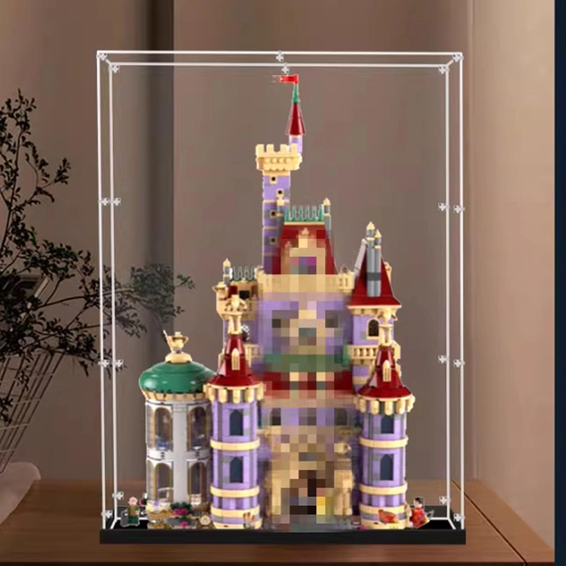Acrylic Transparent Collectible Display Case for LEGO 43263 Castle Block Model