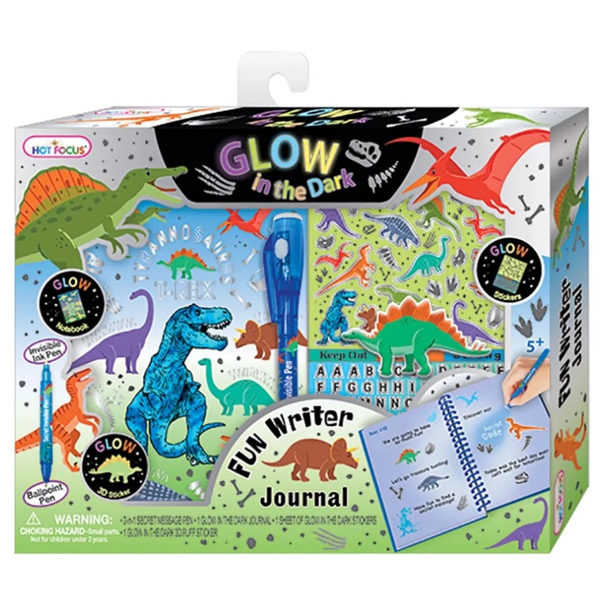 Hot Focus Dinosaur Glow In The Dark Fun Writer Journal