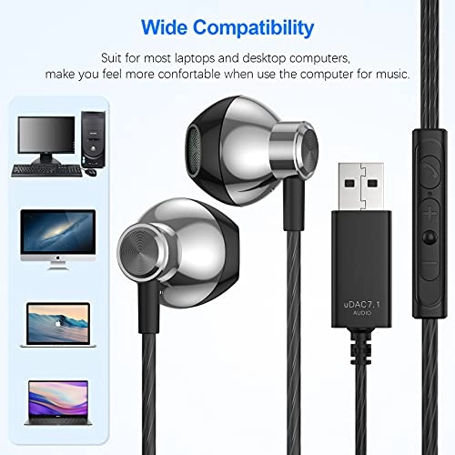 USB Computer Headphones - Wired Headset