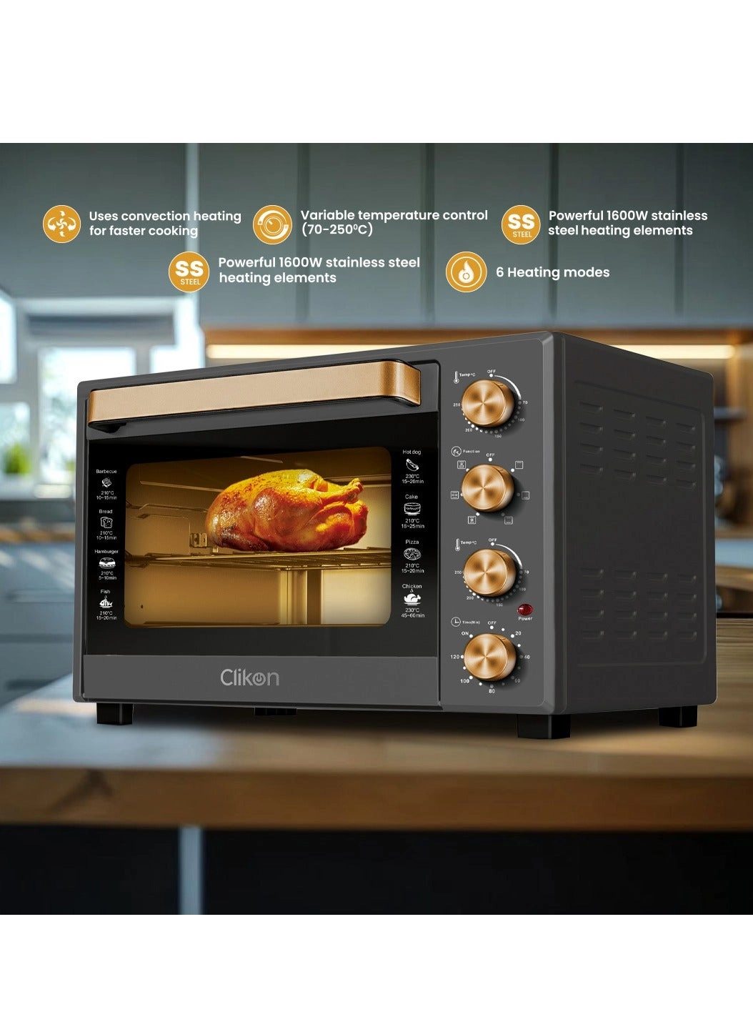 CK4360 - Convection Oven Black and Gold