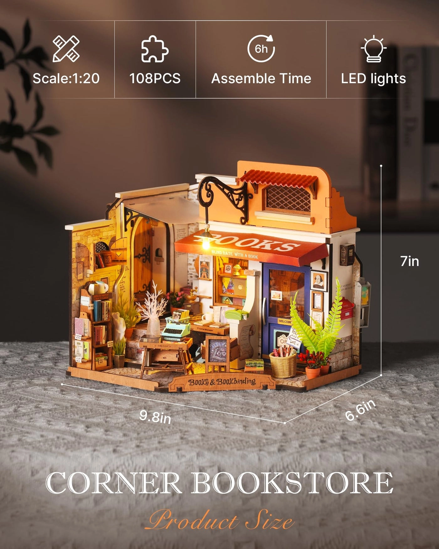 DIY Miniature Dollhouse Kit - Halloween/Christmas 1:20