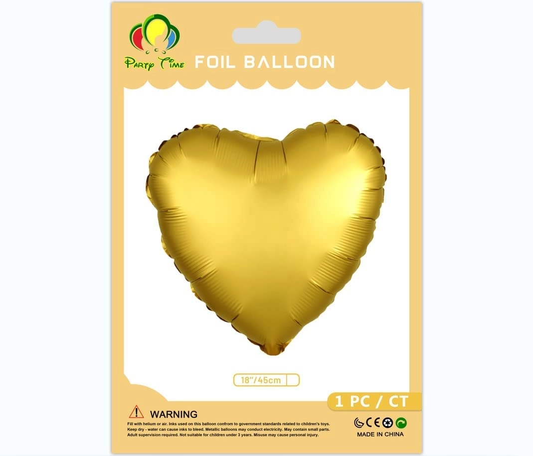 Heart Foil Balloon - 1-Piece Valentines