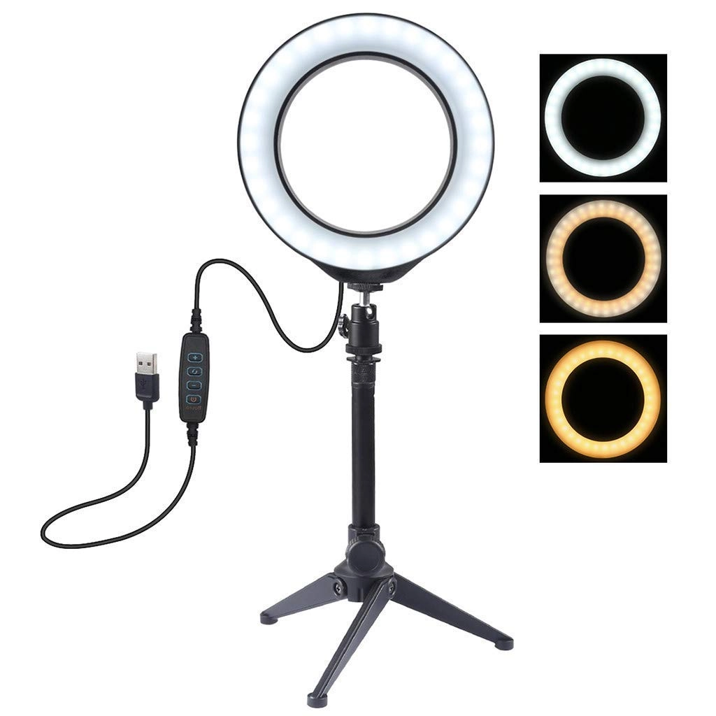 Ring Light LED - 6" Tripod 3 Light Modes