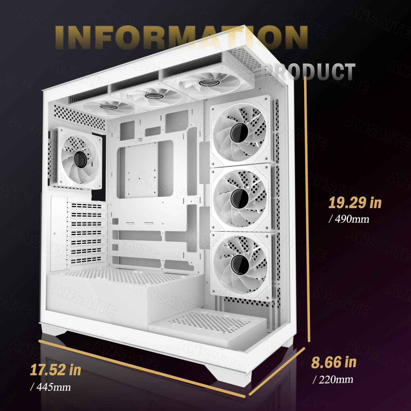 ATX PC Case - Full-View Dual Tempered Glass Mid Tower
