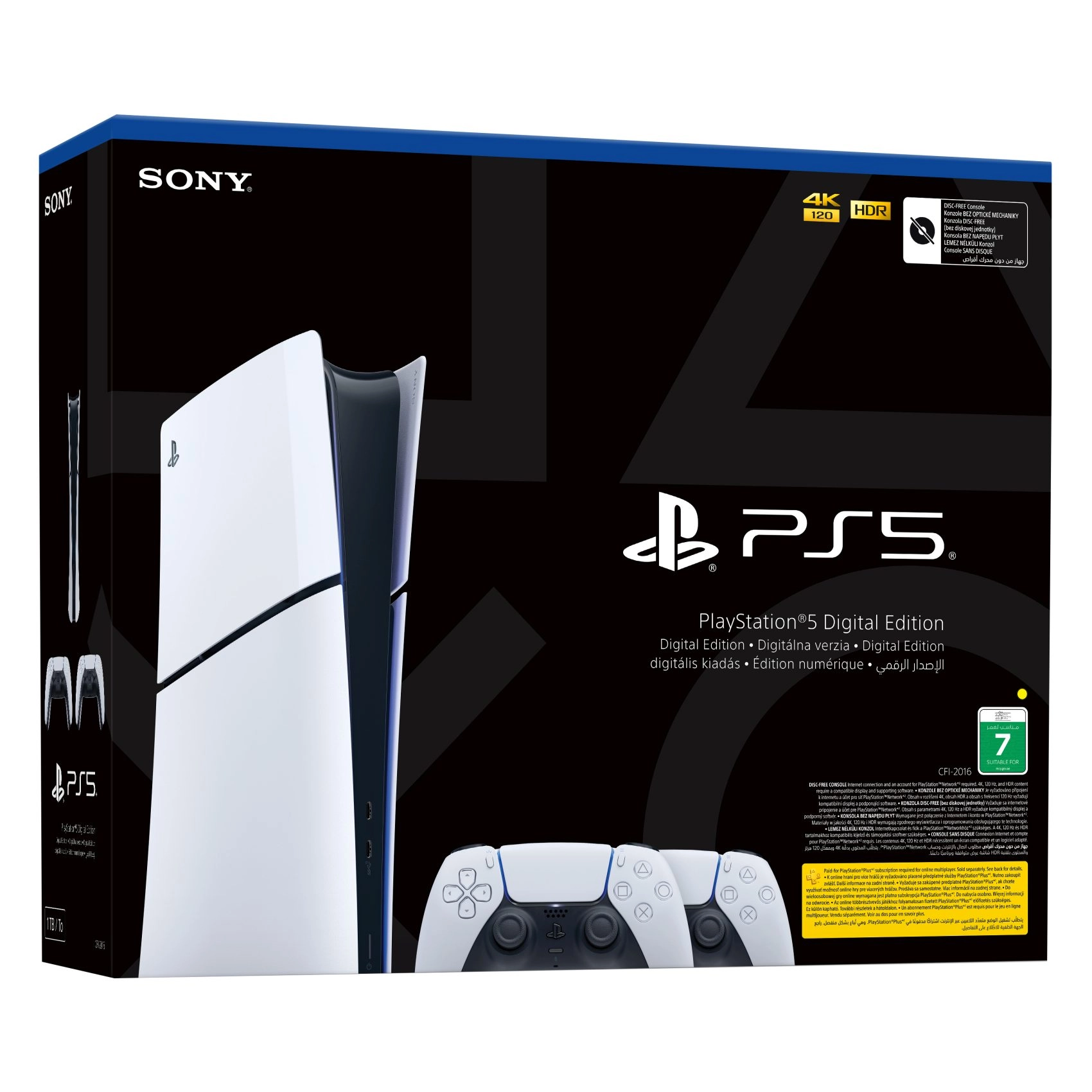 PlayStation 5 Digital Edition - International Version (Non-Chinese) + Extra White Controller