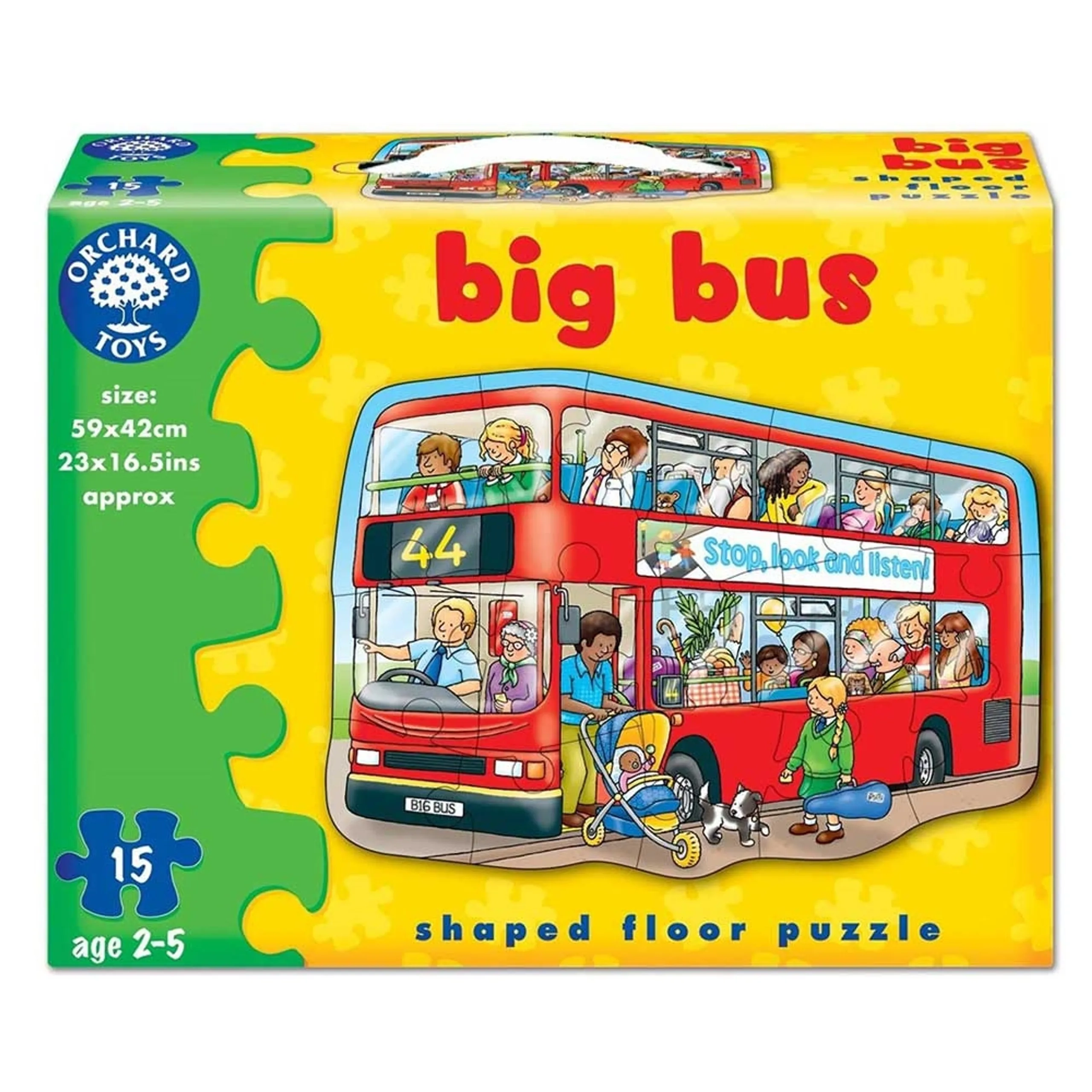 Orchard Toys Big Bus Jigsaw - 2-5 years 15 pieces
