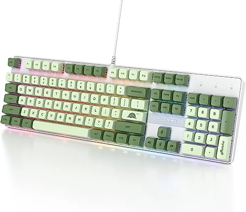 Full Size Mechanical Keyboard - 104 Matcha/Red Switch Wired/Wireless