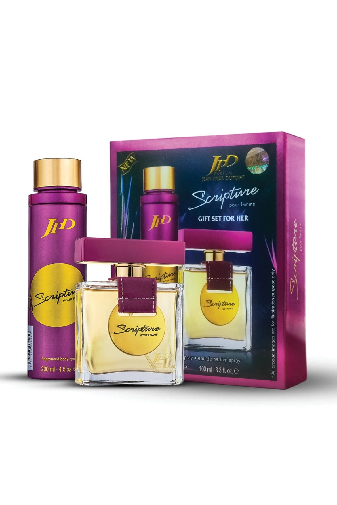 Jean Paul Dupont Scripture Pour Femme Eau de Parfum - 100ml + Body Spray - 200ml