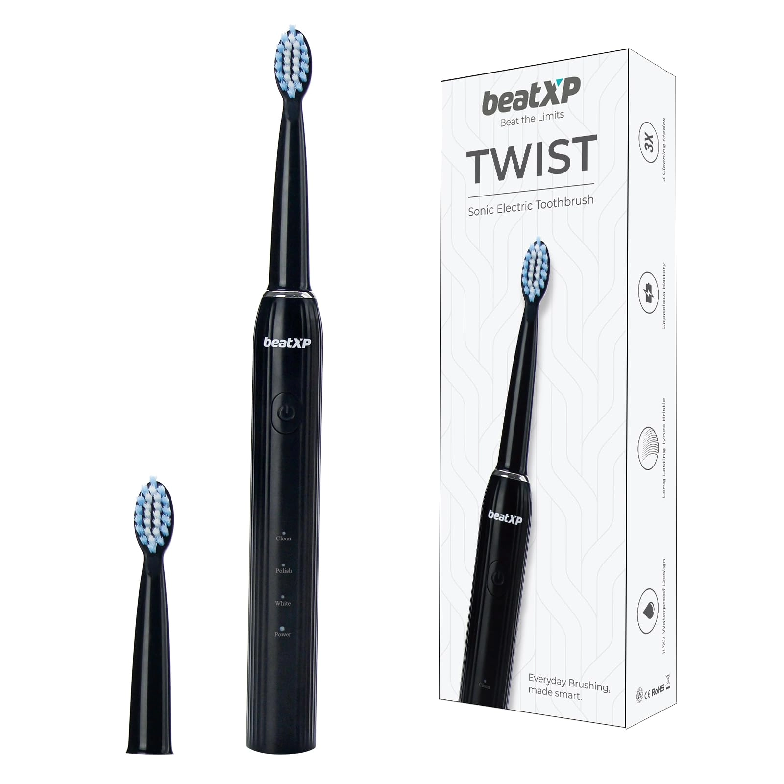Twist Electric Toothbrush - 20,500 strokes/min 2 Brush Heads 3 Cleaning Modes