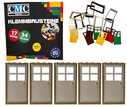 Door Frame - Beige 5 pcs + Door Leaf - Green