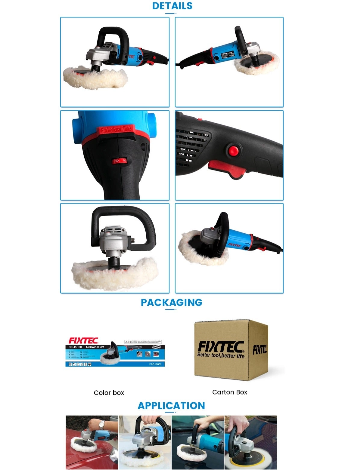 Car Polisher - 1400W 180mm