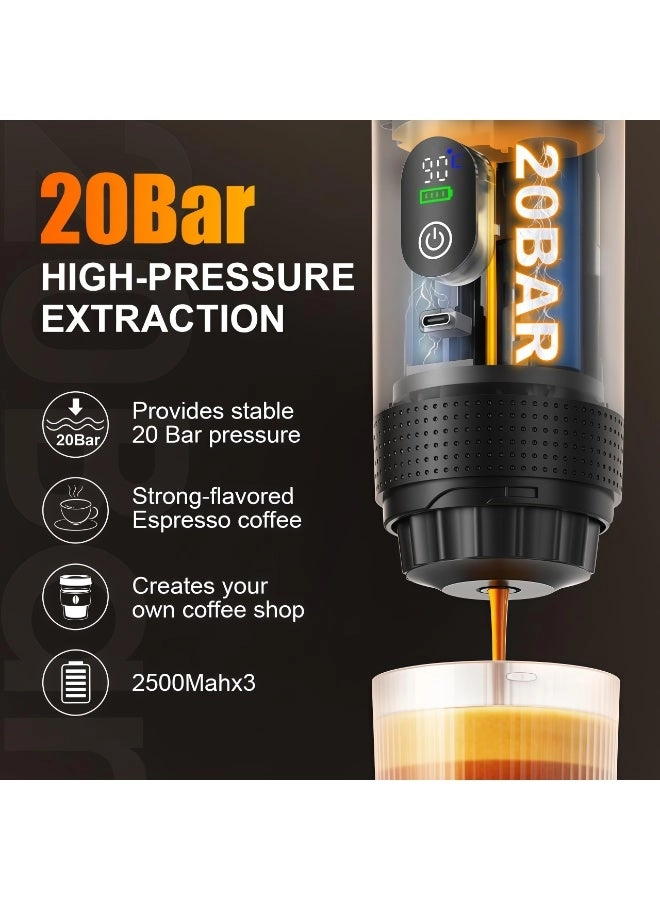 Portable coffee maker - 60 ml ground coffee and capsules