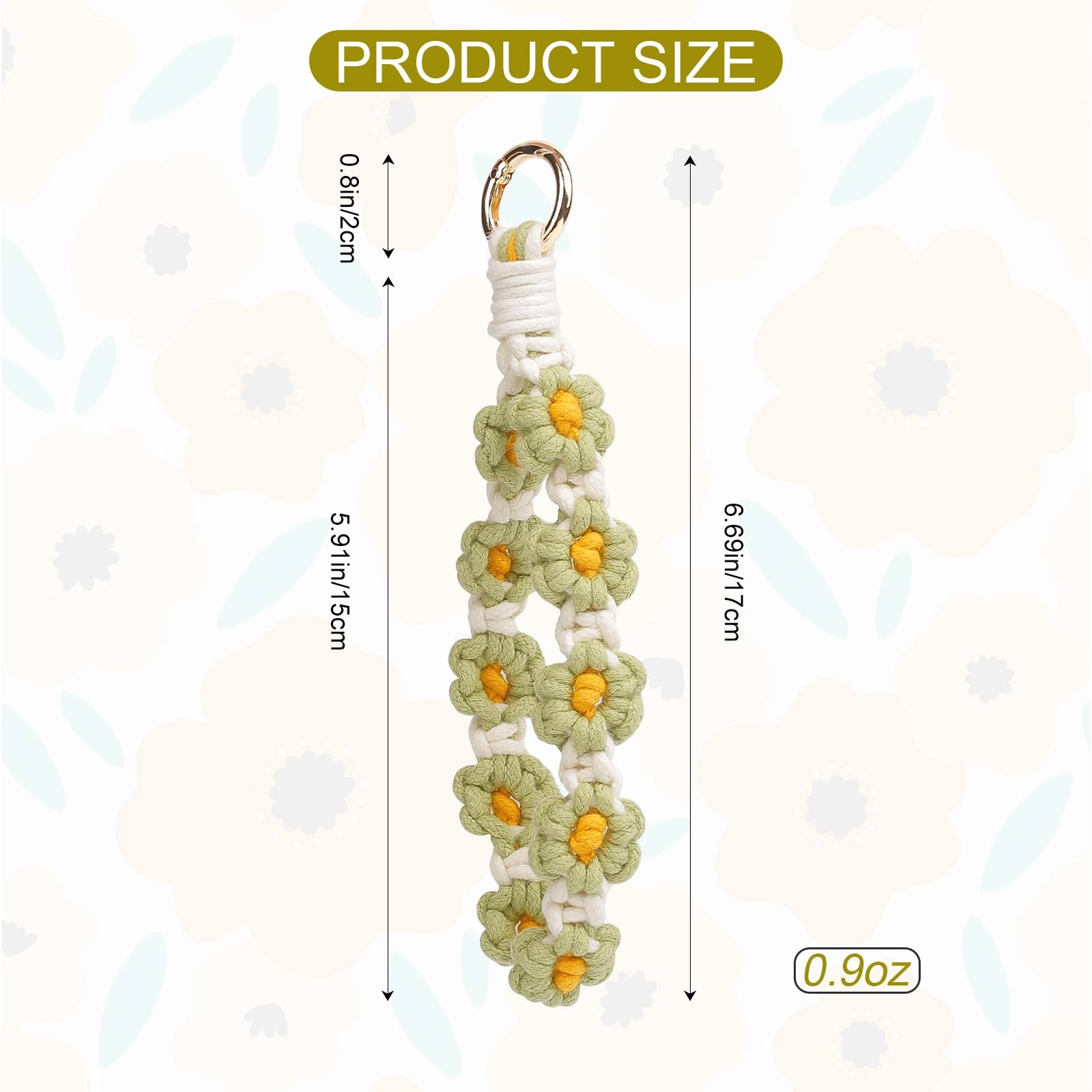 Boho Macrame Keychain - Car