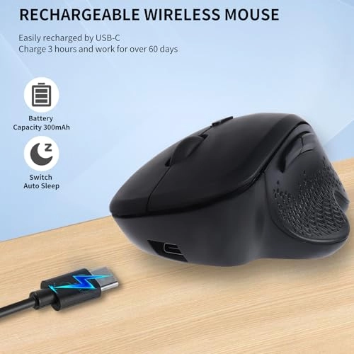 Vertical Ergonomic Mouse - Bluetooth USB