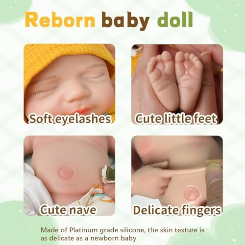 Reborn Baby Doll - 11.8in Silicone Boy Ages 3+