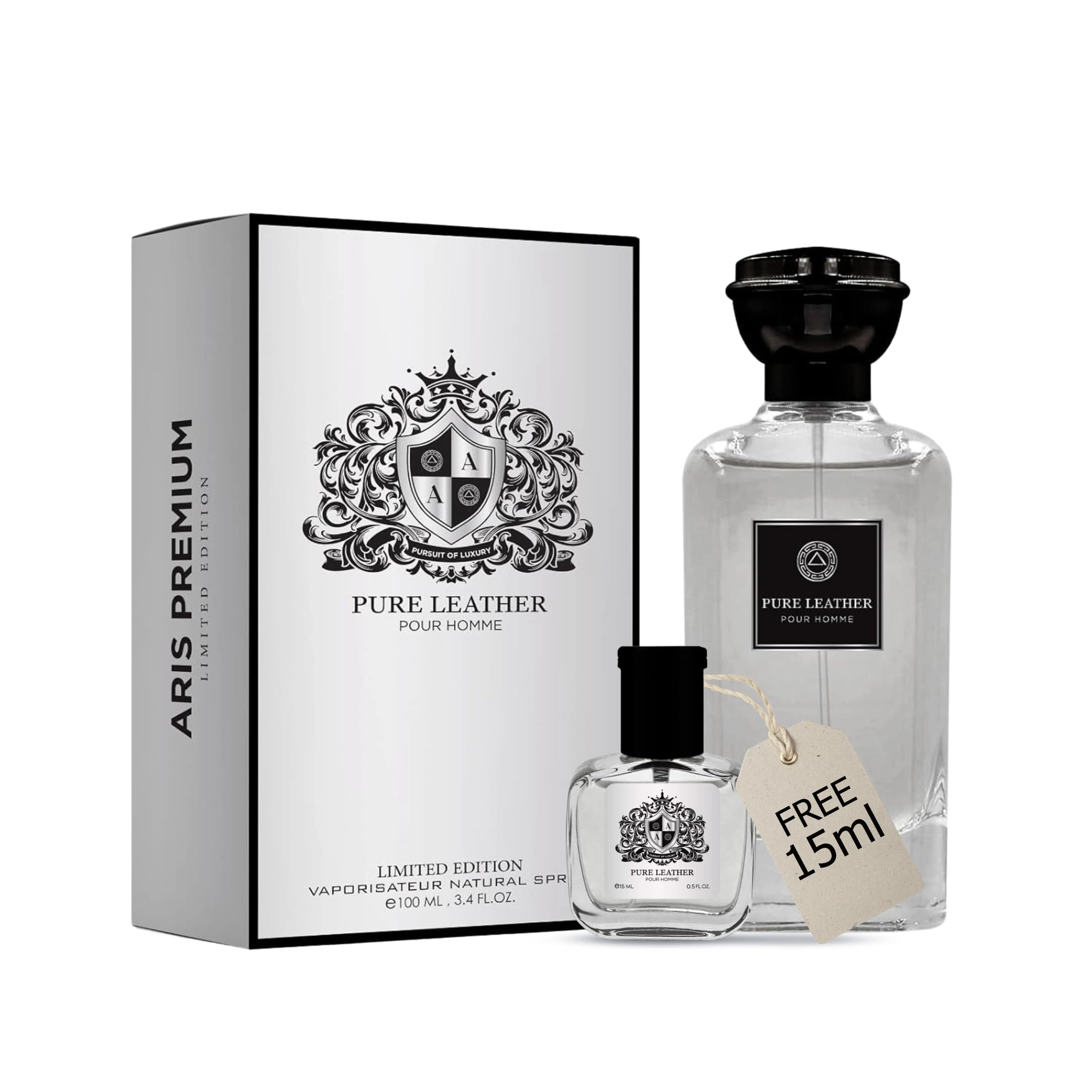 Aris Pure Leather Pour Homme Eau de Parfum 100ml Bundle