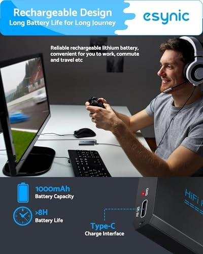 Headphone Amplifier - 16~300 ohm Rechargeable 3.5 mm