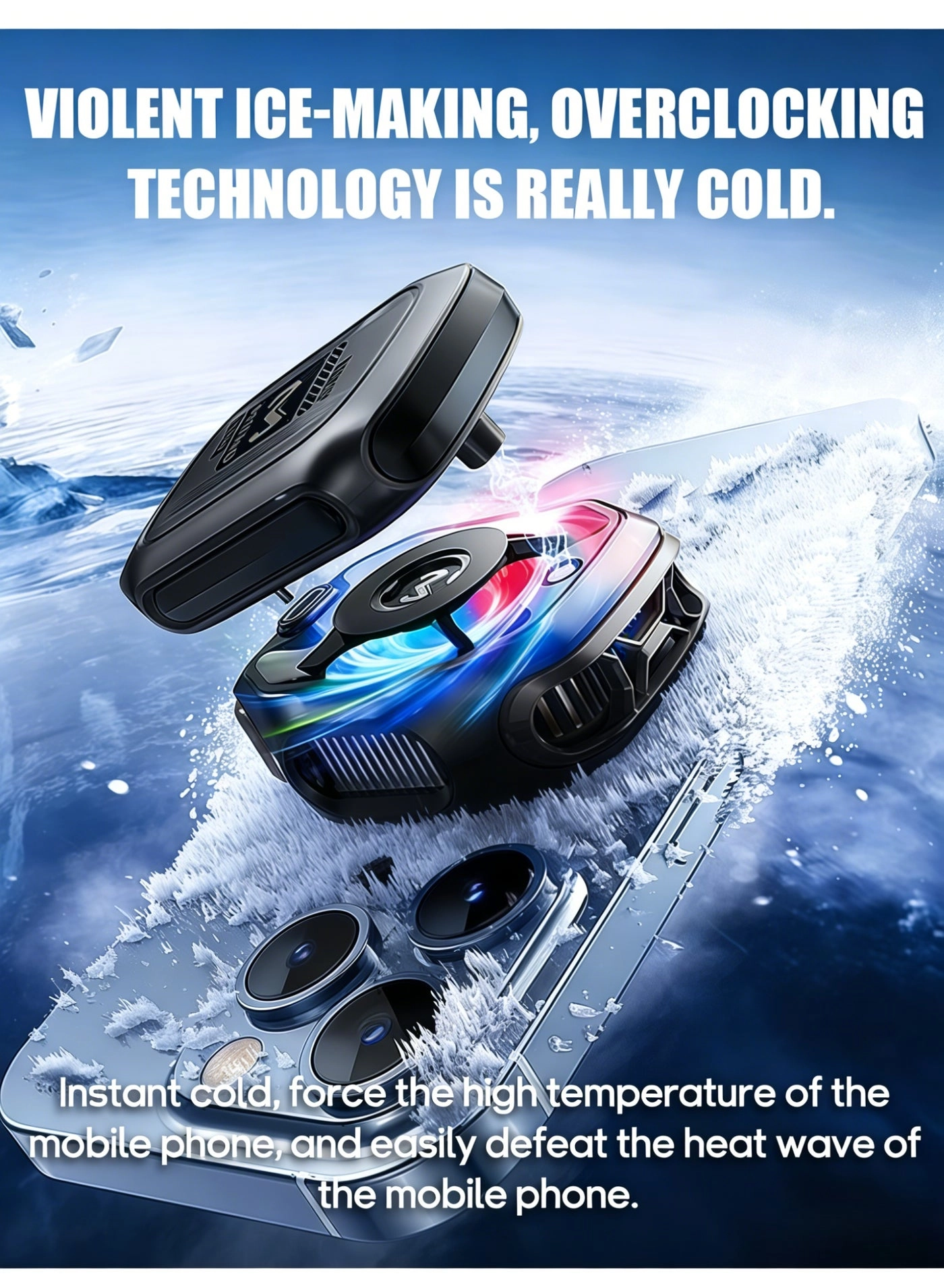 Wireless Magnetic Phone Cooler - 2000 mAh Battery Display Portable