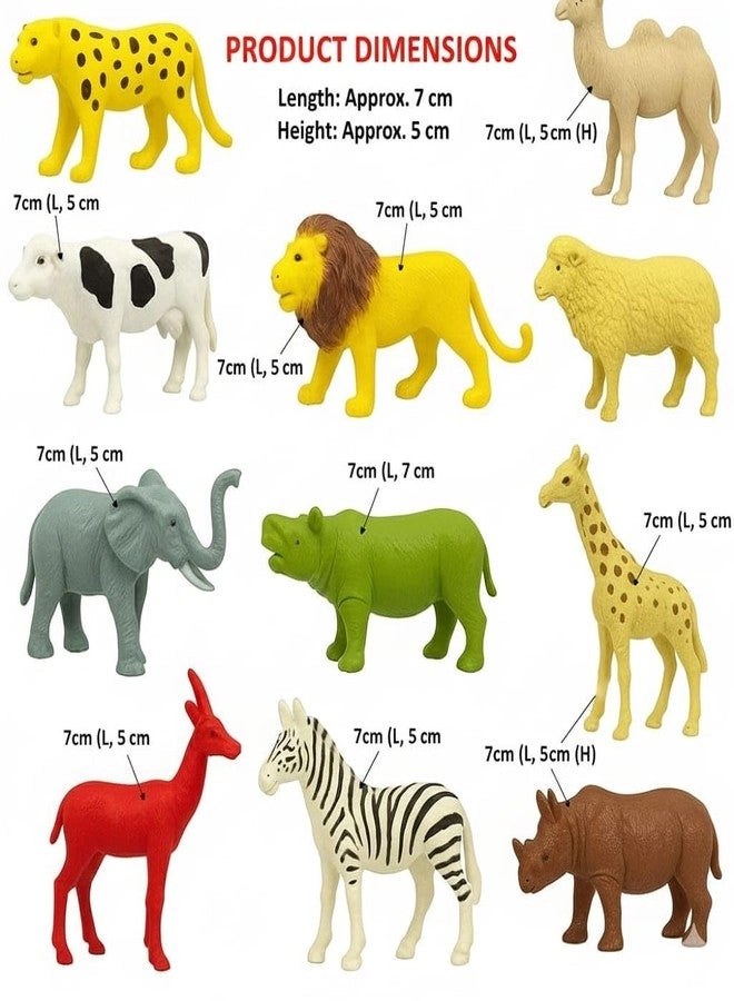 Wild Animals Toy Set - 3 years+ 12 pieces