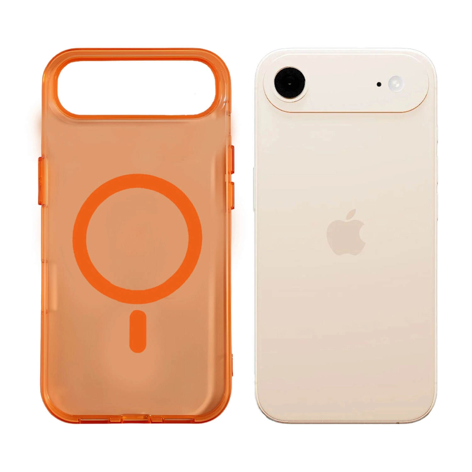 AZTECH Official Store Clear Fiber MagSafe Case - Slim Transparent Orange for iPhone 17 Air