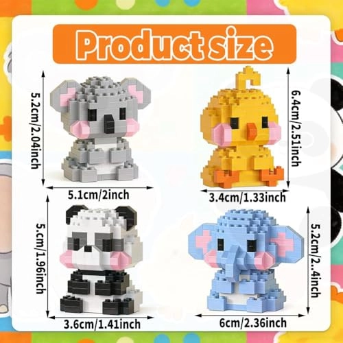 Micro Building Blocks Set - 4-in-1 Animal Series