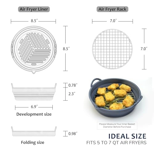 Air Fryer Silicone Liners - Silicone Stainless Steel