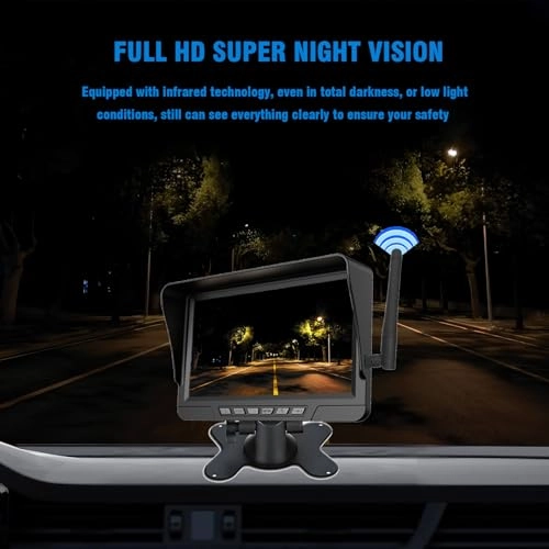 Magnetic Solar Wireless Backup Camera - Night Vision Wireless 1080P