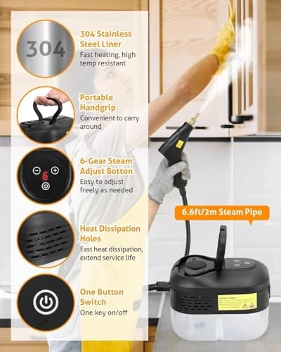 Handheld Pressurized Steam Cleaner - 3.5BAR 1.2 Liters