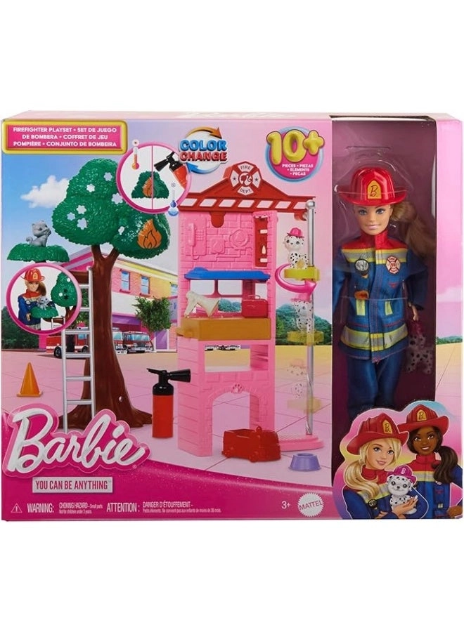 Barbie Firefighter Playset - 16 Pieces Ages 3+