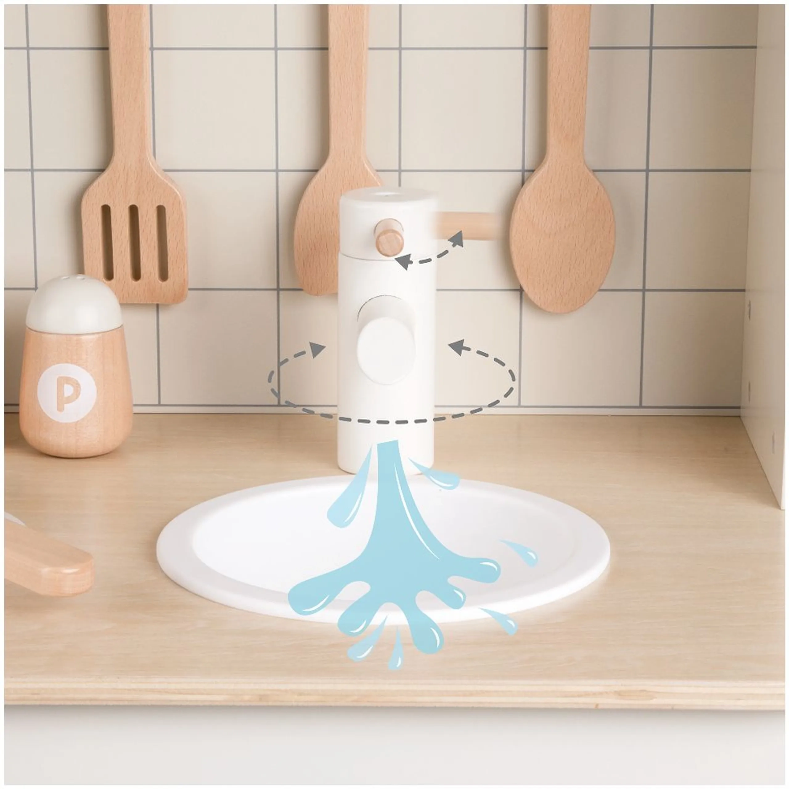 Elite Chefs Wooden Play Kitchen - 11 pcs (30284065-CIHL-50623)