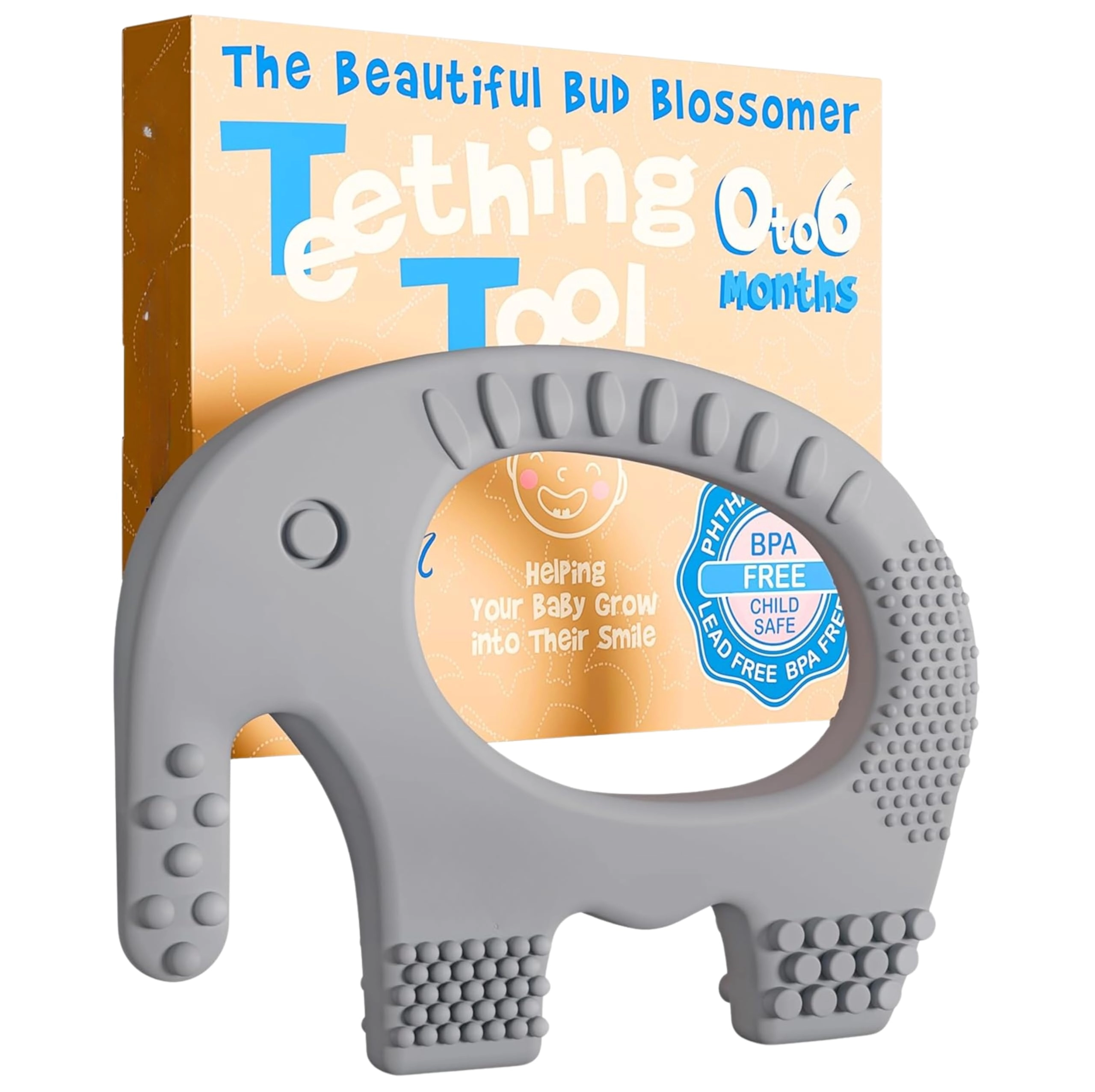 2 in 1 Teether - Beech Wood, Silicone