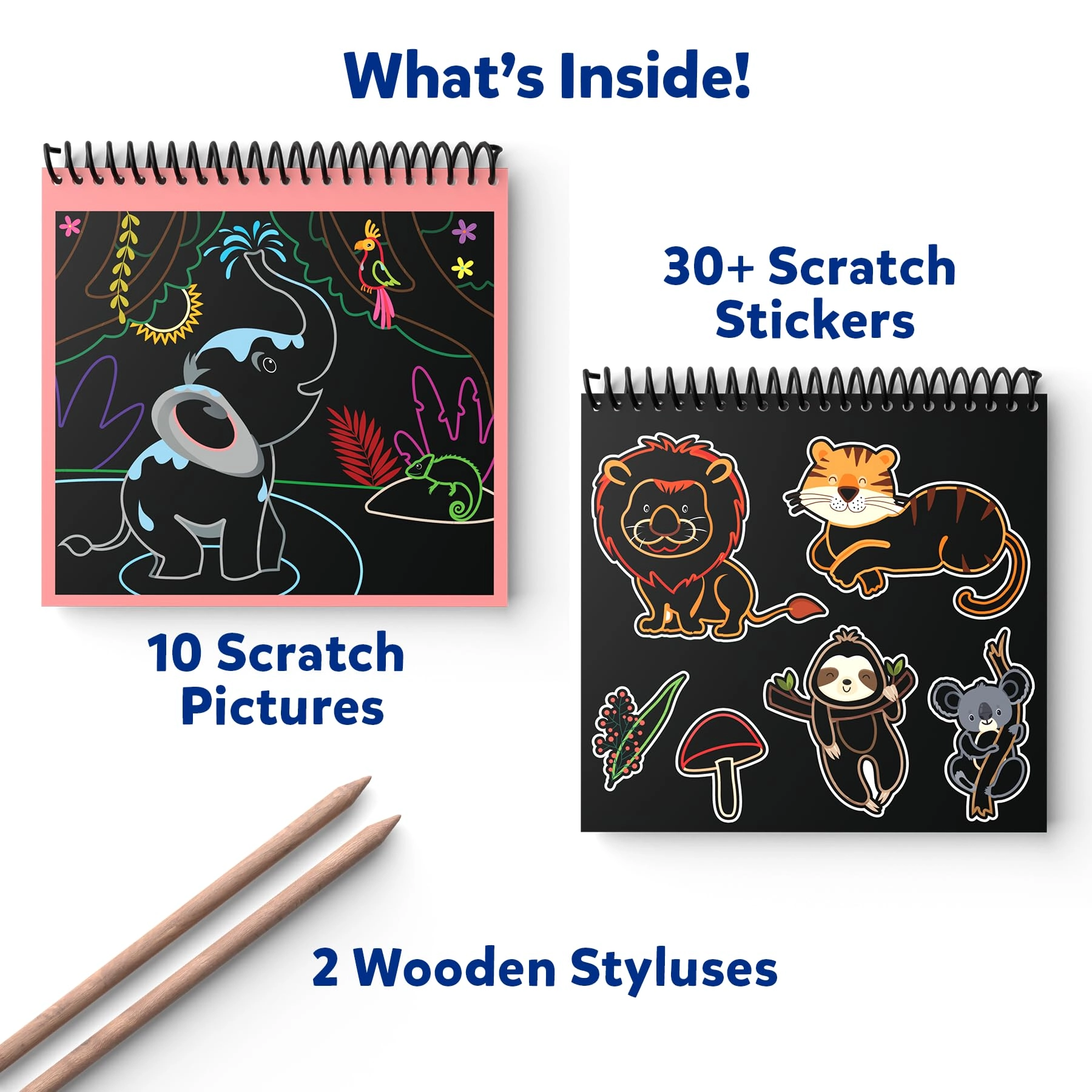 Scratch Art Book - 1 Count 2 Wooden Styluses