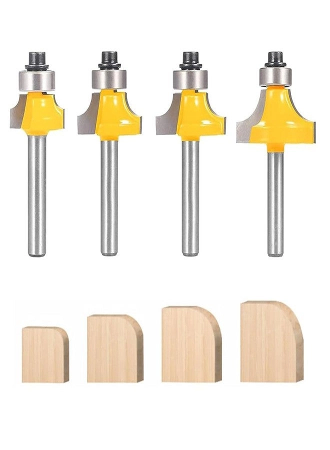 Roundover Router Bit Set - 4Pcs 6mm