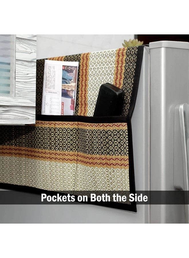 Madurkathi Fridge Cover - 21x52 inches Black