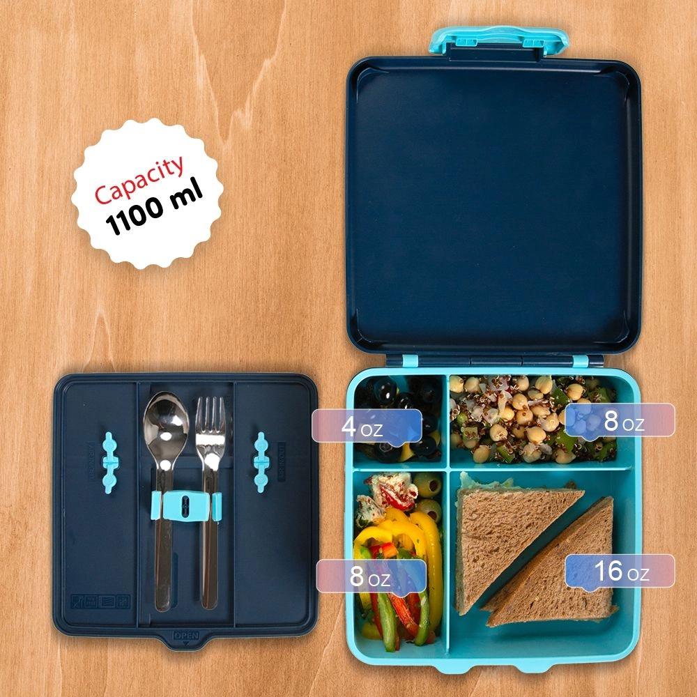 Lunch Box - 1100ml Racing Green + Water Bottle - 450ml + Lunch Bag - 3600ml