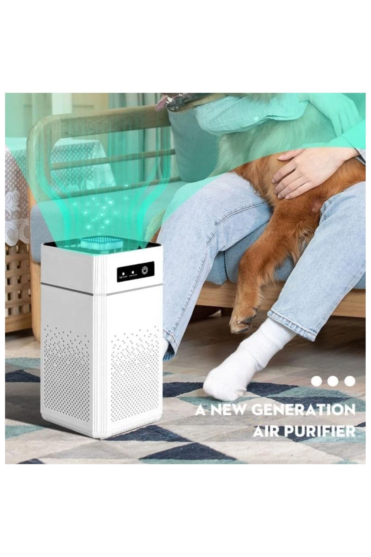 Desktop Air Purifier - Negative Ion Technology 3-Speed Settings LED Indicator