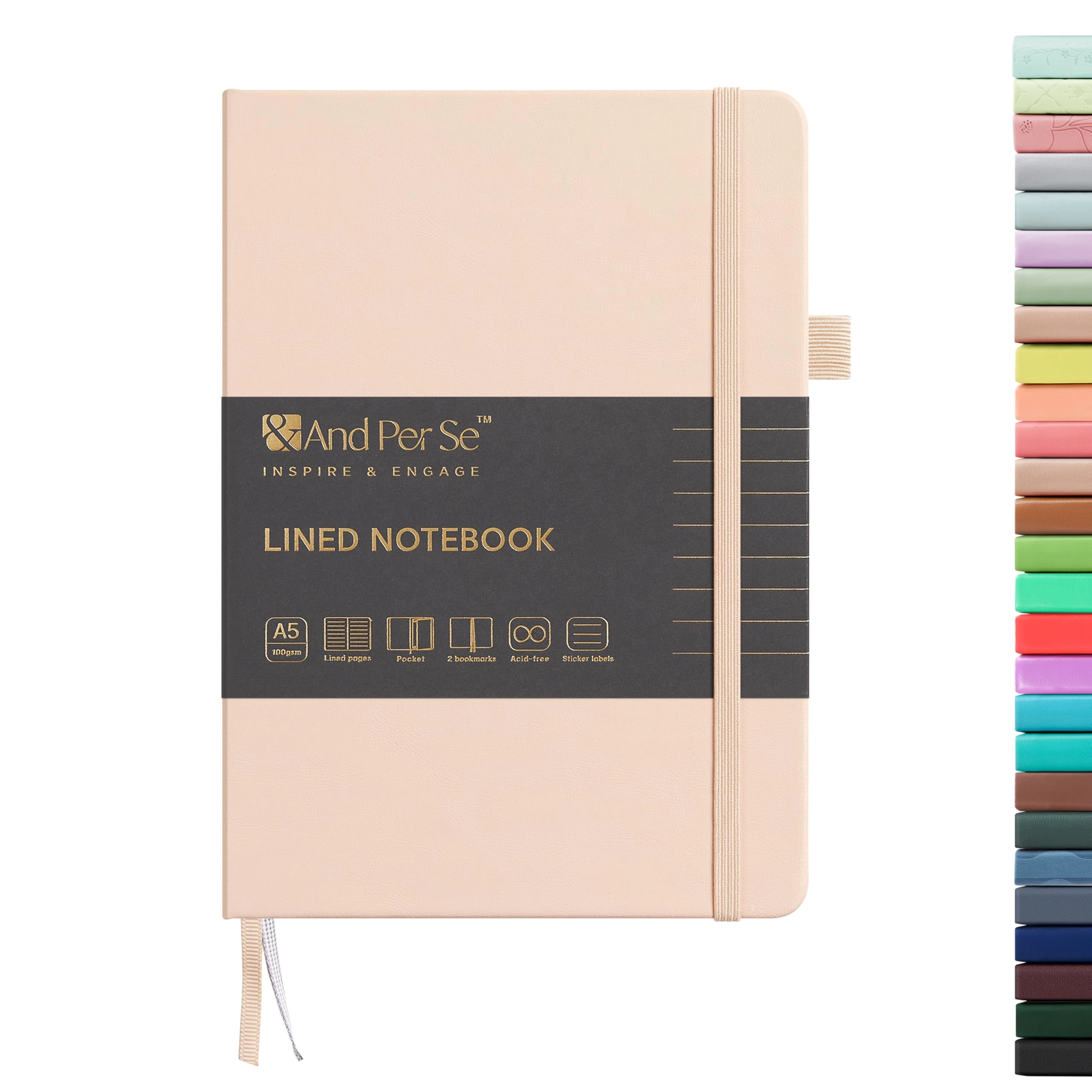 &and per se Notebook A5 Hardcover - Lined 160 Pages
