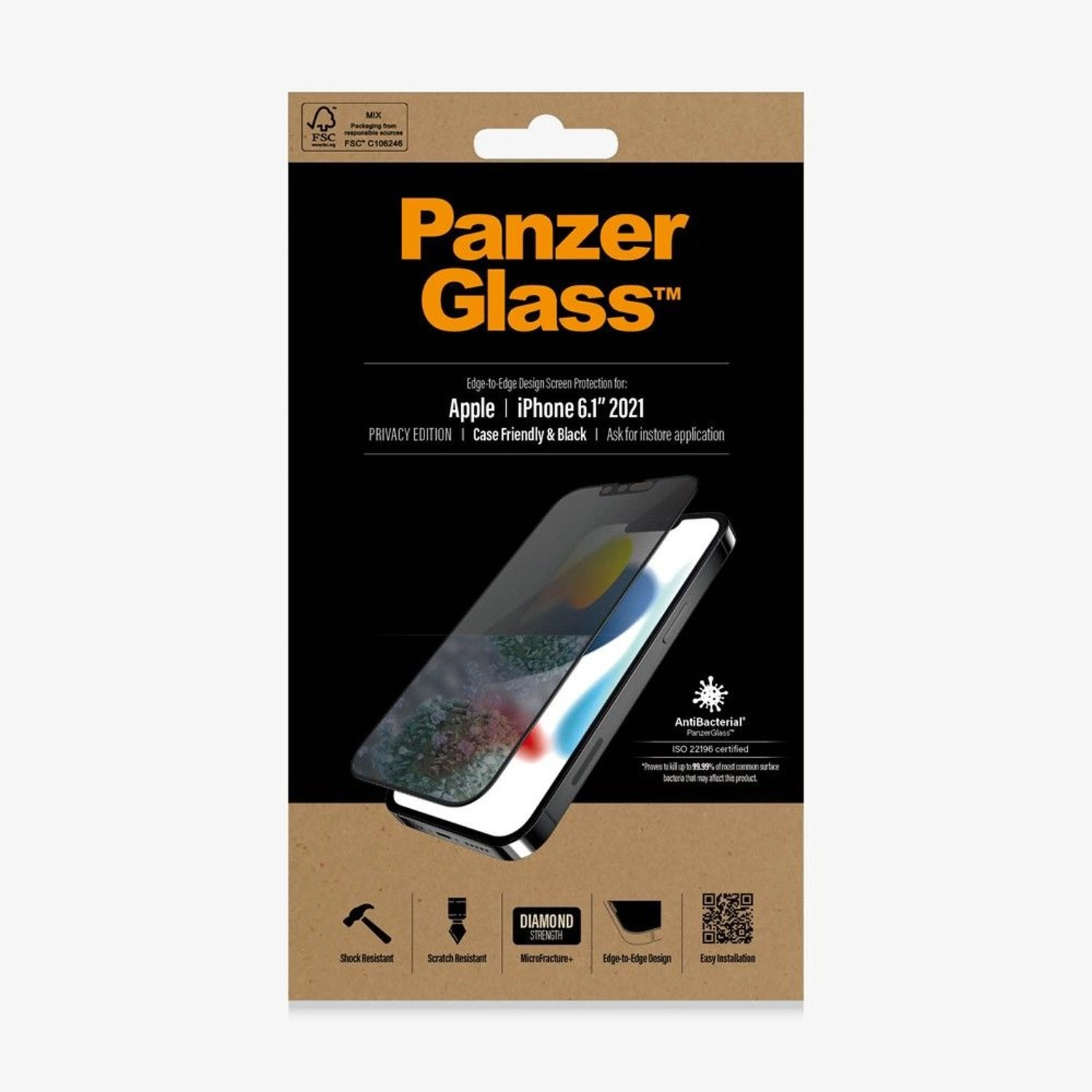 Edge Privacy Tempered Glass Screen Protector - iPhone 13 Pro