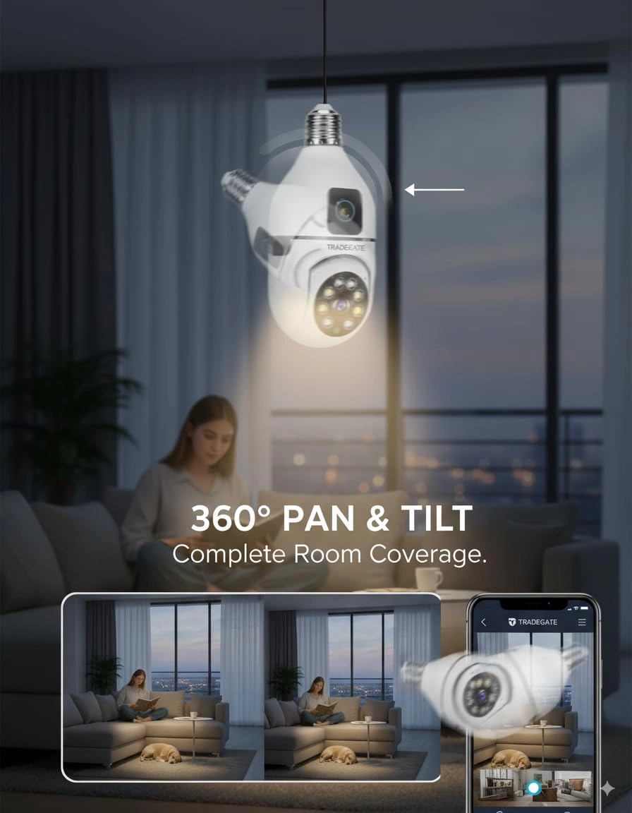 E27 Smart LED Bulb Camera