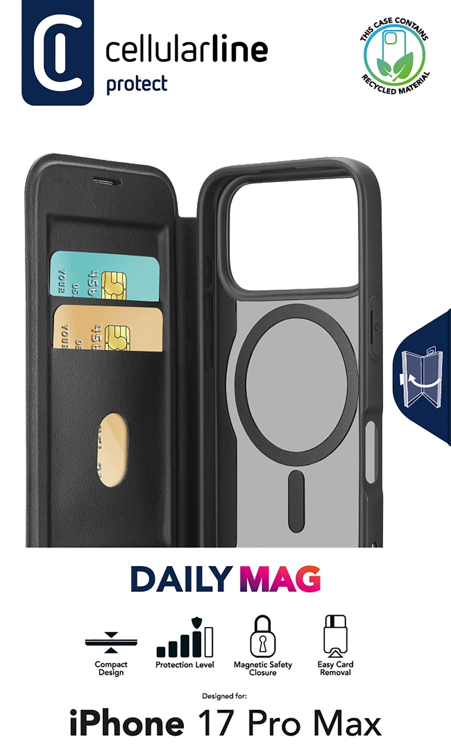 Clear Stand Back Cover Mobile Case with MagSafe for iPhone 17 Pro Max