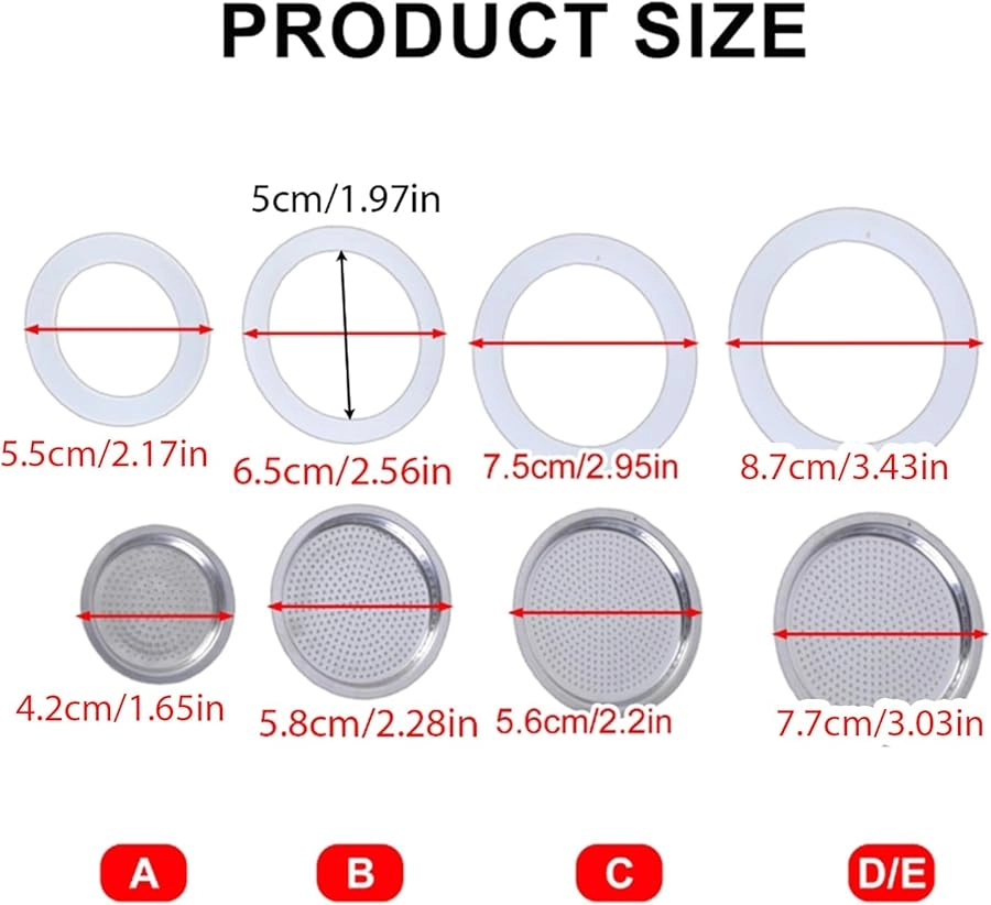 Silicone Gasket And Stainless Steel Filter - For Espresso Machine Hand Wash