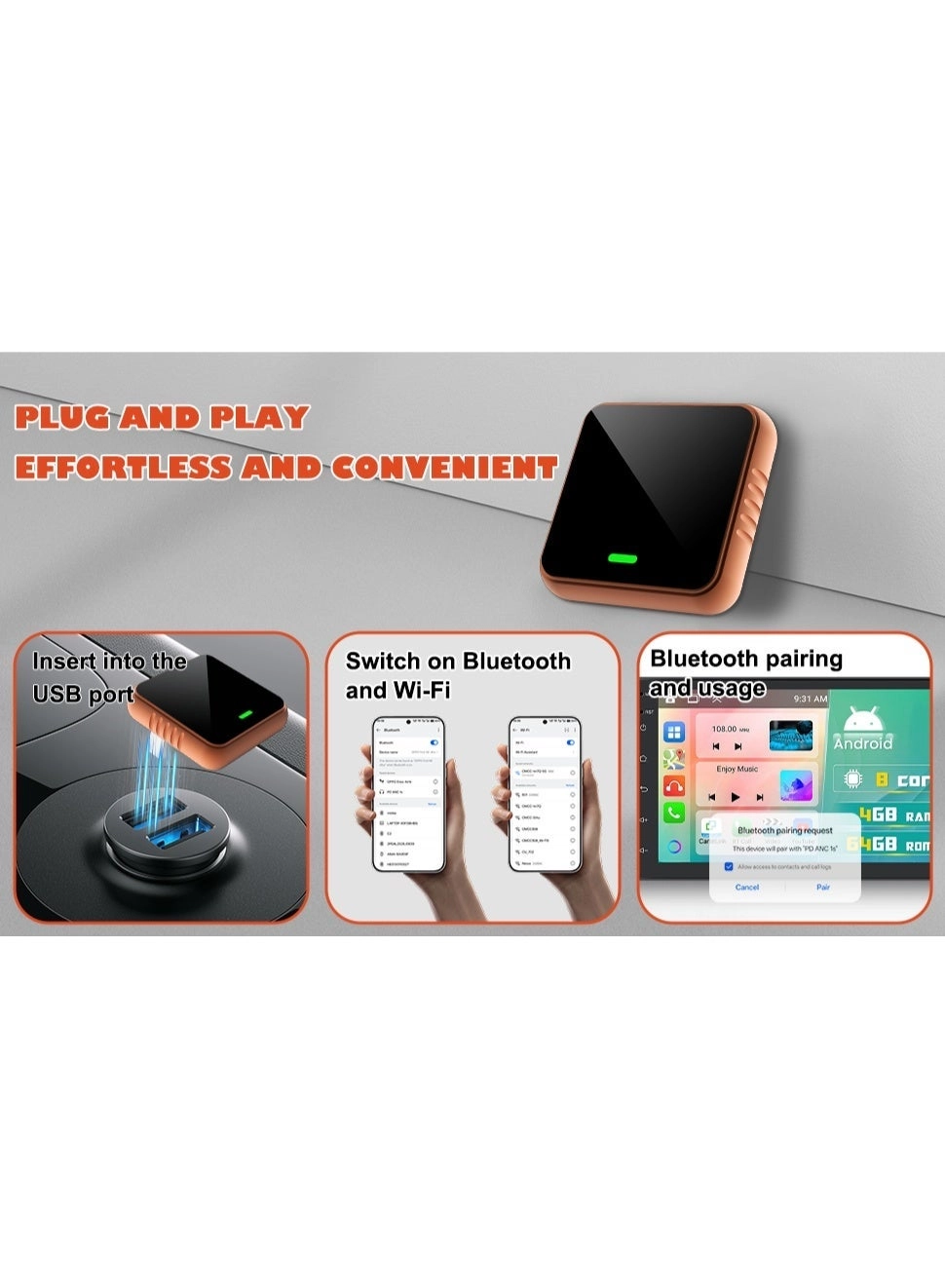 AutoLink AI+ Mini - 2-in-1 Wireless CarPlay Android Auto