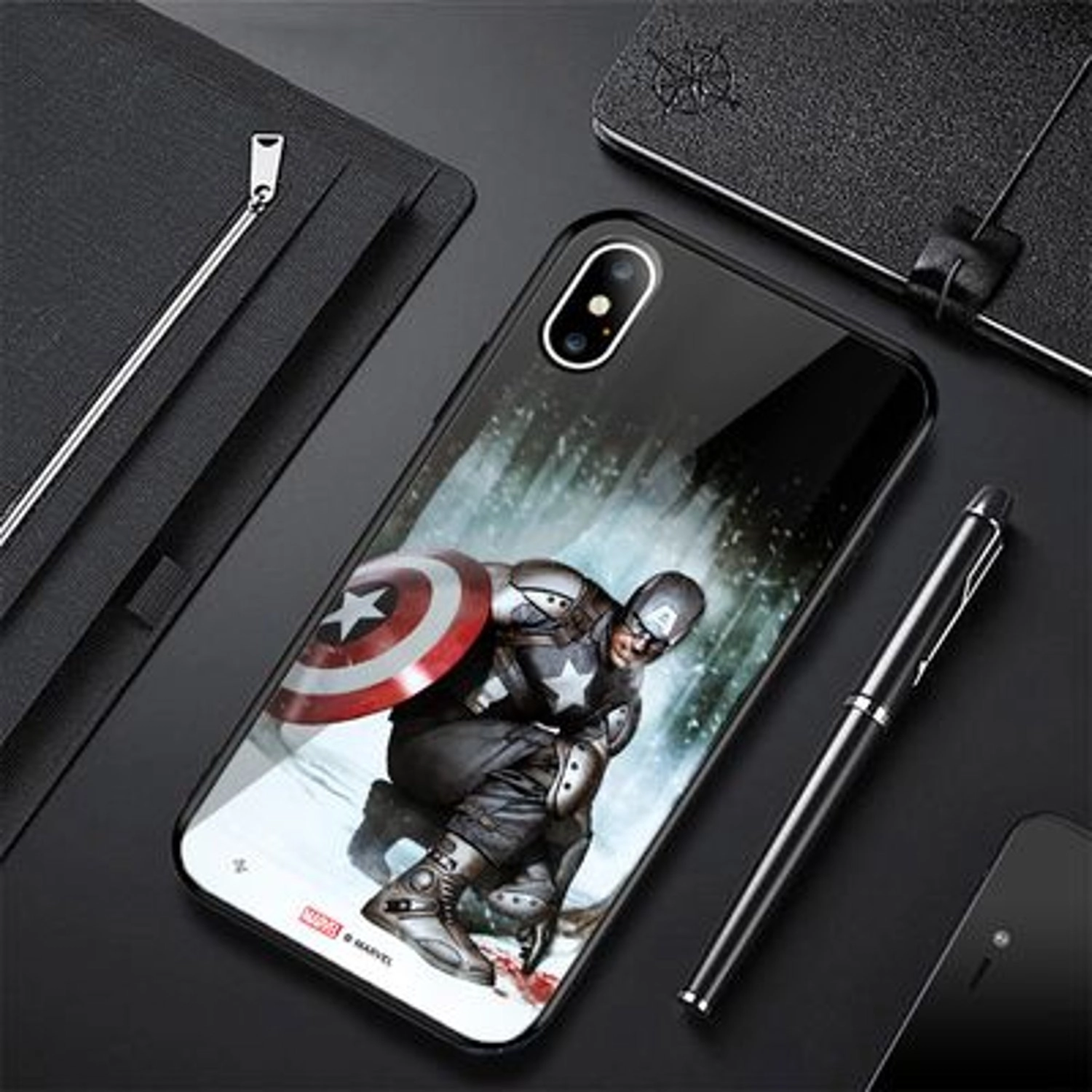 Captain America Superhero Landing Cover Back Case for iPhone Xs Max